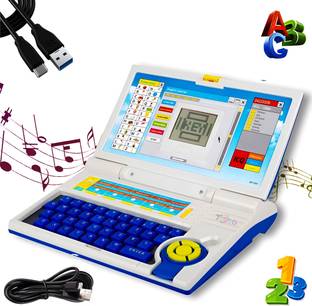 Toyco 20 Learning Activities Kids Educational Laptop Toy, Letter Games Maths Memory