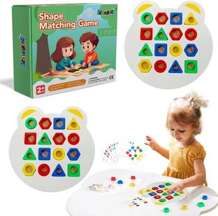 KIDOLOGY Shape Color Matching Game with Hexagon Figures for Home Play