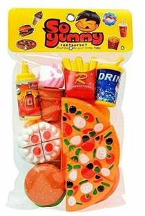 Khatu shyam Pizza Burger Cutting Toys Set - Pretend Play Food and Kitchen Toys for Kids