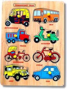 VSINDIA Transport Name With Picture For Kids Wooden Puzzle Toys