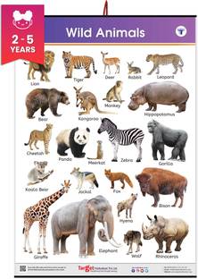 Target Publications Wild Animals Chart for Kids | Learn about Jungle or Forest Animals
