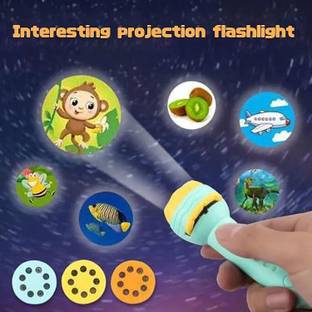 Chigy Wooh Mini Slide Projector Flashlight Torch, Kids Projection Lamp Education