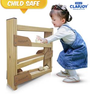 Clapjoy Wooden Montessori Ball Tracker with Wooden Ball for 1 - 3 years old kids