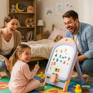 Ok Play Ice Cream Easel Board |Magnetic Board Accessories |Adjustable Height |Foldable