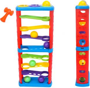 Magicwand Ball Drop Rolling & Swirling (Large) Hammer Ball Tower Ramp for Toddlers