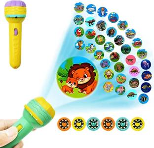 zinglu Slides 24 Pattern Projector Flashlight Mini Torch, Kids Projection Torch