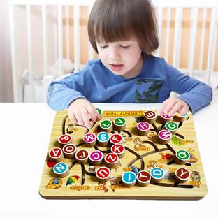 SHALAFI Read & Learn ABCD Alphabet Matching Toy Board Game Maze Tracing Learning Puzzle