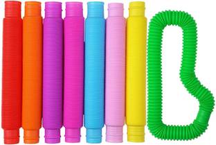Quadrants Pop Tube 8 Pcs Fidget Toy Sensory Soft Toys Ring Connection Pop it