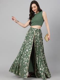 Janasya Printed Stitched Lehenga & Crop Top