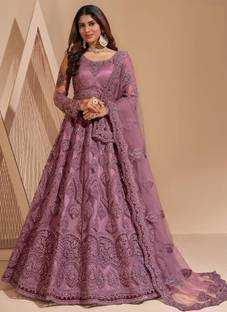 Cute Fellow Embroidered Semi Stitched Lehenga Choli