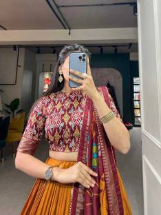 RADHVI BIZ Floral Print Semi Stitched Lehenga Choli