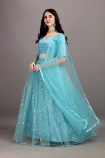 Vihat Fashion Embellished, Self Design Semi Stitched Lehenga & Crop Top