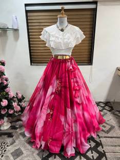 PuriMaa Digital Print Stitched Lehenga & Crop Top