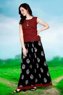 Milastru Printed Stitched Lehenga & Crop Top