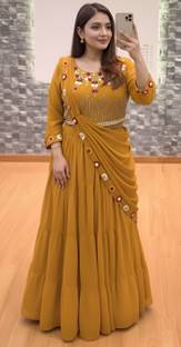 Hemlata Embroidered Semi Stitched Lehenga & Crop Top