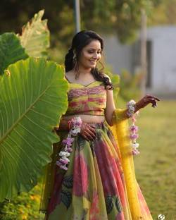 REcart Self Design, Printed Semi Stitched Lehenga Choli