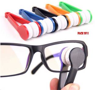 PRIMEFAIR 8 PCS Mini Sun Glasses Eyeglass Microfiber Spectacles Soft Brush Cleaning Tool  Lens Cleaner