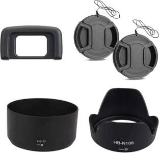 SUPERNIC 5pcs Combo for D3500 (Lens Hood + dk25 Eyecup and 55mm + 58mm Lens Cap)  Lens Hood