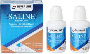 Silver Line Laboratories Pro Saline Max for Scleral Lenses (60 ml x 2 Bottles) Cleaning solution for Scleral Lenses