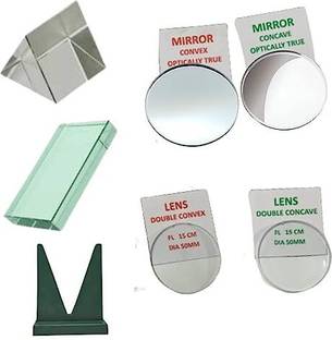 wkm 7 Piece Set - Different Lens, Prism, Glass Slab with Mirror Stand