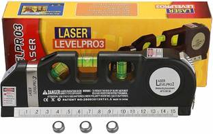 VISHAL Level Laser Plastic Horizon Vertical Measure Tape Aligner Bubbles Ruler Multifunction Leveler Tool (Black) Laser Level Pro Magnetic Engineer's Precision Level