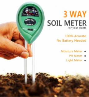 BalRama (No Battery Needed) 3 in 1 Plant Soil Moisture Meter + Ph Tester + Light Sensor Soil