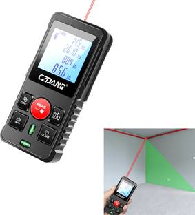Zorbes Infrared Laser Distance Meter 393ft Dual Level Black Infrared Laser Measuring Device 393ft LCD Backlit Distance Meter with Bubble Non-magnetic Electronic Level