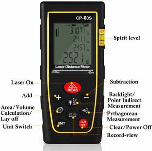thermomate 60m Distance meter Range Finder Laser Distance Measuring Non-magnetic Engineer's Precision Level Non-magnetic Engineer's Precision Level