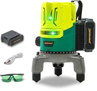 Tomahawk SPB-6682-2 Line 3D Horizontal and Vertical Green Laser Cross Self Leveling Laser Level - Waterproof, Rechargeable Non-magnetic Engineer's Precision Level