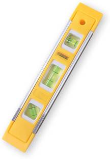 CHESTON 9 Inch Magnetic Torpedo Level |3 Bubble Leveller 0°/45°/90°Overhead Viewing Slot for Levelling, Furniture & Construction Magnetic Line Level
