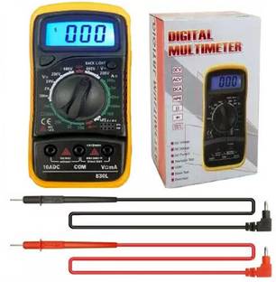 BALRAMA DT33d with Square Wave Signal Output Digital Clamp Multimeter Electronic Meter Tester Used To Measuring Dc Voltage, Ac Voltage, Dc Current, Resistance, Ohm Volt Amp & Diode Detection Voltmeter with Rubber Sleeve Protection + LCD Screen + Blue Backlight + Stand + Battery + Testing Probe Leads Handheld Portable Small High Quality Non-magnetic Electronic Level