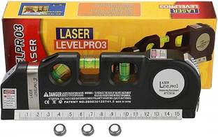 EIS Laser Level Pro 03 Plastic Horizon Vertical Measure Aligner Bubbles Ruler Tool Non-magnetic Line Level