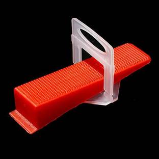 Shri Balaji Internationals TILE LEVELER WEDGES AND CLIPS 50-Wedge & 100-Clips, Size-3MM, (Pack of 150 Pcs) TILE LEVELER WEDGES AND CLIPS Non-magnetic Line Level