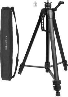 NIKTION Aluminum Tripod for Laser Level, with Handle and Bubble Level, with 5/8" Lever Tool