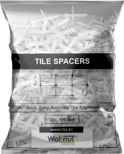 Wallnut Tile Spacer 100 clips | Tile Leveling clips | Plastic spacer | Grout Spacer | Grouting Accessory (3 MM) Lever Tool