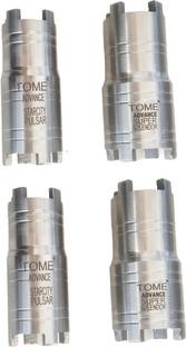 TOM MULTIBIKES CLUTCH NUT SET (2 x SUPER SPLENDOR, 2 x PULSER / STAR CITY) SPANNER HARDNED AND TEMPERED MADE ON CNC MACHINE Lever Tool