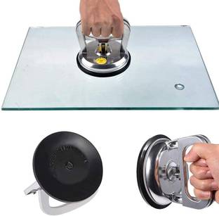 FLAMINGO ENTERPRISE Single Locking Suction Cup Pad, Aluminum Hand Vacuum Lifter for Tiles, Glass Lever Tool
