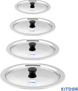 Kitdor Steel lids with Knobs, Set of 4 Medium (Size 1-18.5cm, 2-21cm, 3-24cm, 4-26.5cm) 7.3 inch, 8.3 inch, 9.4 inch, 10.4 inch Lid Set, Pack of 4