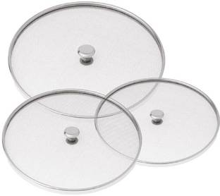 KUBER INDUSTRIES Stainless Steel Food Cover/Milk cover Jali/Steel Jali/Multipurpose Net Lid Set of 3 Pcs (10 & 11 & 12 Inches) Code-Net37 7 inch Lid, Pack of 3