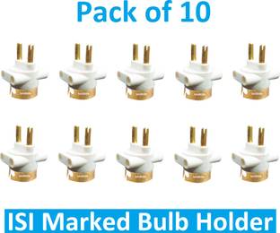 Sauran Pack of 10 ISI Marked Adapter Holder For Bulb H016 (EAP180.3) Plastic Light Socket