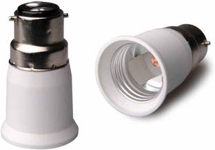 M2 LOOK B22 to E27 Bulb Convertor Lamp Base Socket, Bulb Adapter White Pack of 2 Pieces Plastic Light Socket