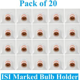Sauran Pack of 20 Modular Angle Bulb Holder Poly-Carbonate for Home, Office (ESP76) Plastic, Brass Light Socket
