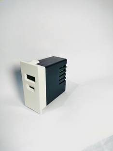 AJ ELECTRICALS usb charger socket roma model for switch board Plastic Light Socket