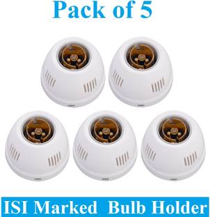 Sauran Pack of 5 Ring Bulb Holder for Wall Lamp (ESP70) Plastic Light Socket