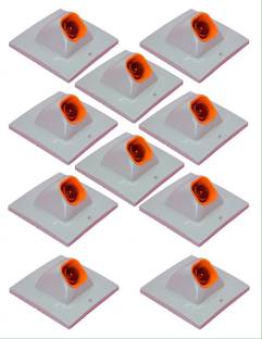 Prop It Up DECORATIVE SQUARE ANGLE FANCY BULB BUTTON HOLDER WALL White\Orange Plastic Plastic, Brass Light Socket