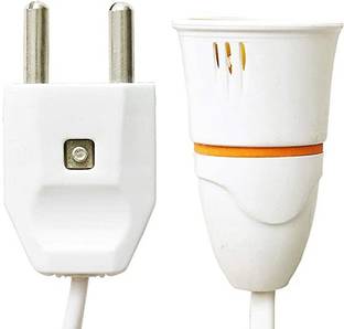 JELECTRICALS 6 Meter White Wire With Holder Copper Light Socket