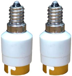 DECOBELL 2 PCS Plug Extender Lamp holder E14 to B22 Base Socket LED Halogen Light Lamp Bulb Adapter Converter Holder Plastic Light Socket