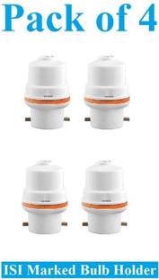 Sauran Pack of 4 Bulb Holder Single Adaptor For Electric Fitting Light Socket (ESP81) Polypropylene Light Socket