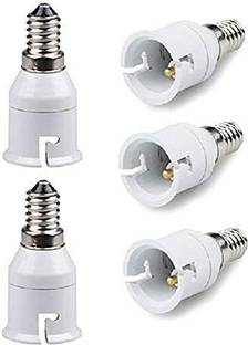 M2 LOOK E14 to B22 Bulb Convertor Lamp Base Socket, Bulb Adapter – White (Pack of 5 PC} Plastic Light Socket