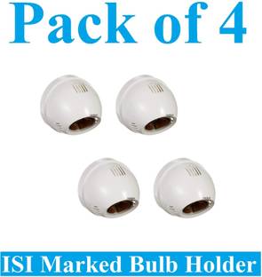 Sauran Pack of 4 Round Angle Bulb Holder for Domestic and Commercial Use (ESP75) Plastic Light Socket